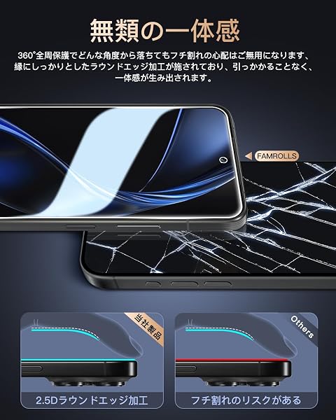 FAMROLLSのストアを表示 【ガイド枠付き 2+2枚セット】対応 Arrows Alpha F-51F ガラスフィルム + カメラ保護フィルム 【日本製素材旭硝子製】 表面硬度9H 対応 アローズ Alpha F-51F 強化ガラス フィルム アローズAlpha 用 保護フィルム ケース カバー 高透過率 飛散防止 指紋認証対応 高感度タッチ 気泡防止 耐指紋 撥油性 ラウンドエッジ加工 簡単貼り付け FAMROLLS正規品 in use