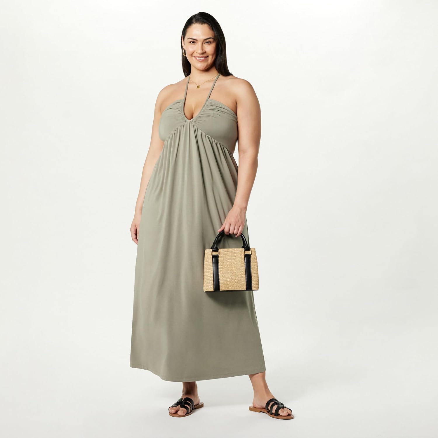 The Drop Womens Kapri Gathered Halter Dress - Image 7