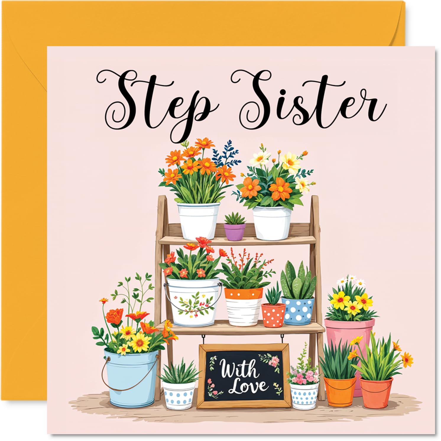Step Sister Birthday Card, Flowers With Love