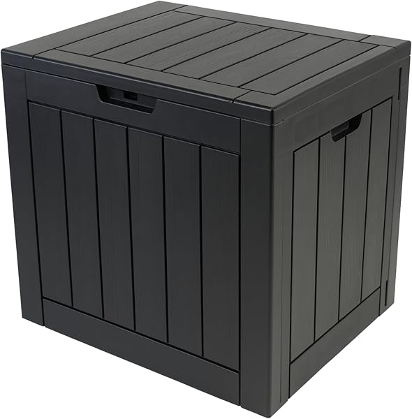 Durabull Indoor/Outdoor 120L Storage Box. Weather-Resistant. Plastic Wood Plank Effect Garden, Balcony, Tool, Toy, Parcel or General Storage Box. Large Capacity. (Anthracite) - 3