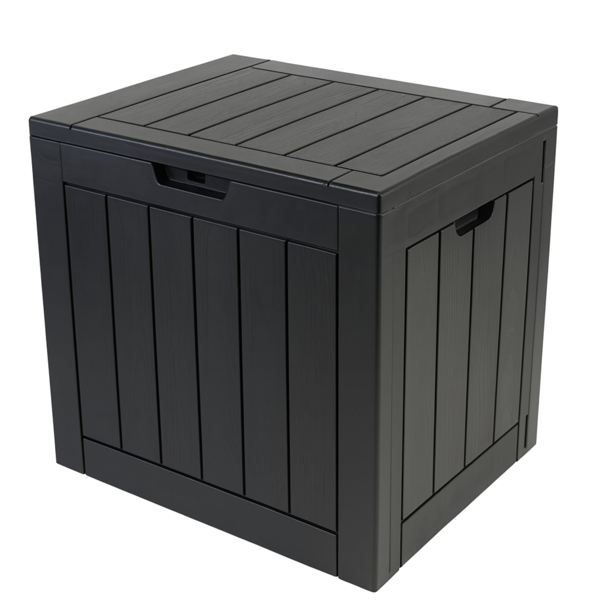 Durabull Indoor/Outdoor 120L Storage Box. Weather-Resistant. Plastic Wood Plank Effect Garden, Balcony, Tool, Toy, Parcel or General Storage Box. Large Capacity. (Anthracite) — view 3
