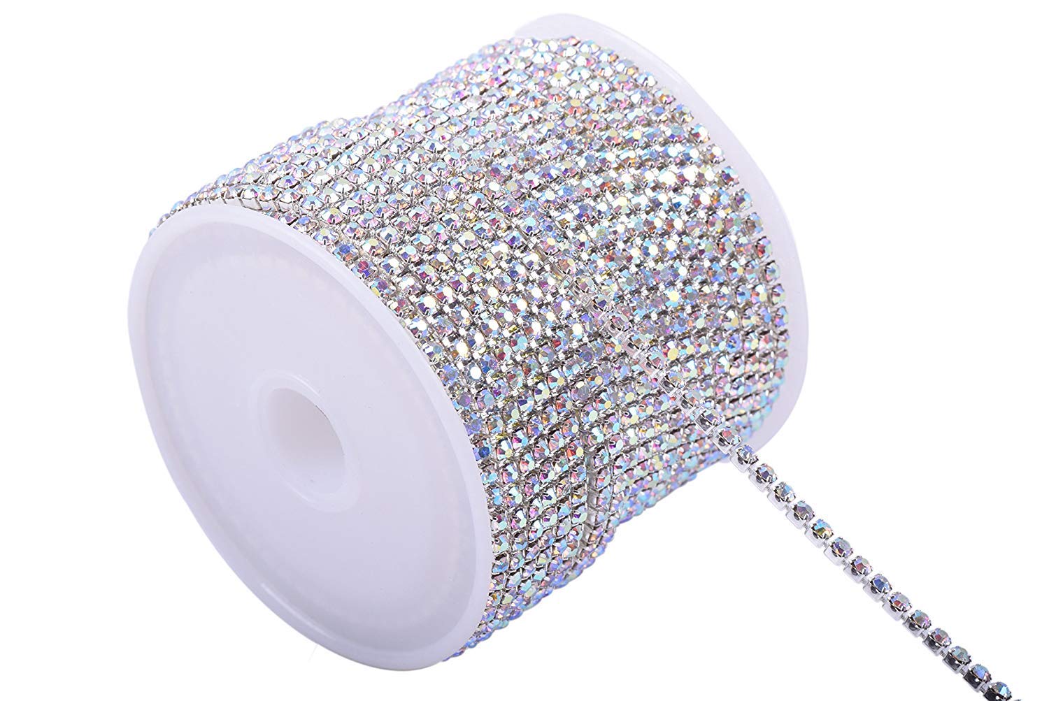 DIY Crafts Design No # 4, 20 Yards Crystal Rhinestone Close Cup Chain Trimming Claw Chain Jewelry (Design No # 4, 20 Yards Crystal Rhinestone)