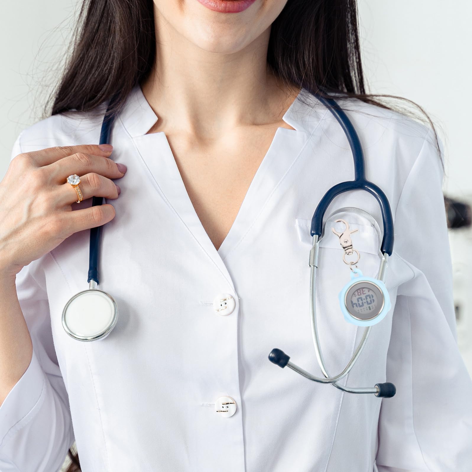 Mikikit 5st Uhr Schwesternuhren Für Damen Schwesternuhr Aus Silikon Uhr Mit Secondhand Für Krankenschwestern Taschenuhr Pin-typ Schlüsselanhänger Knopfbatterie Mann