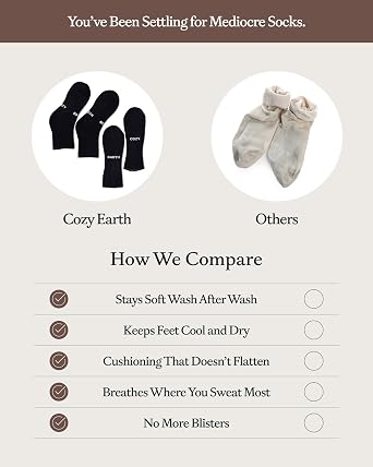 Cozy Earth Essential Quarter Socks for Women and Men
