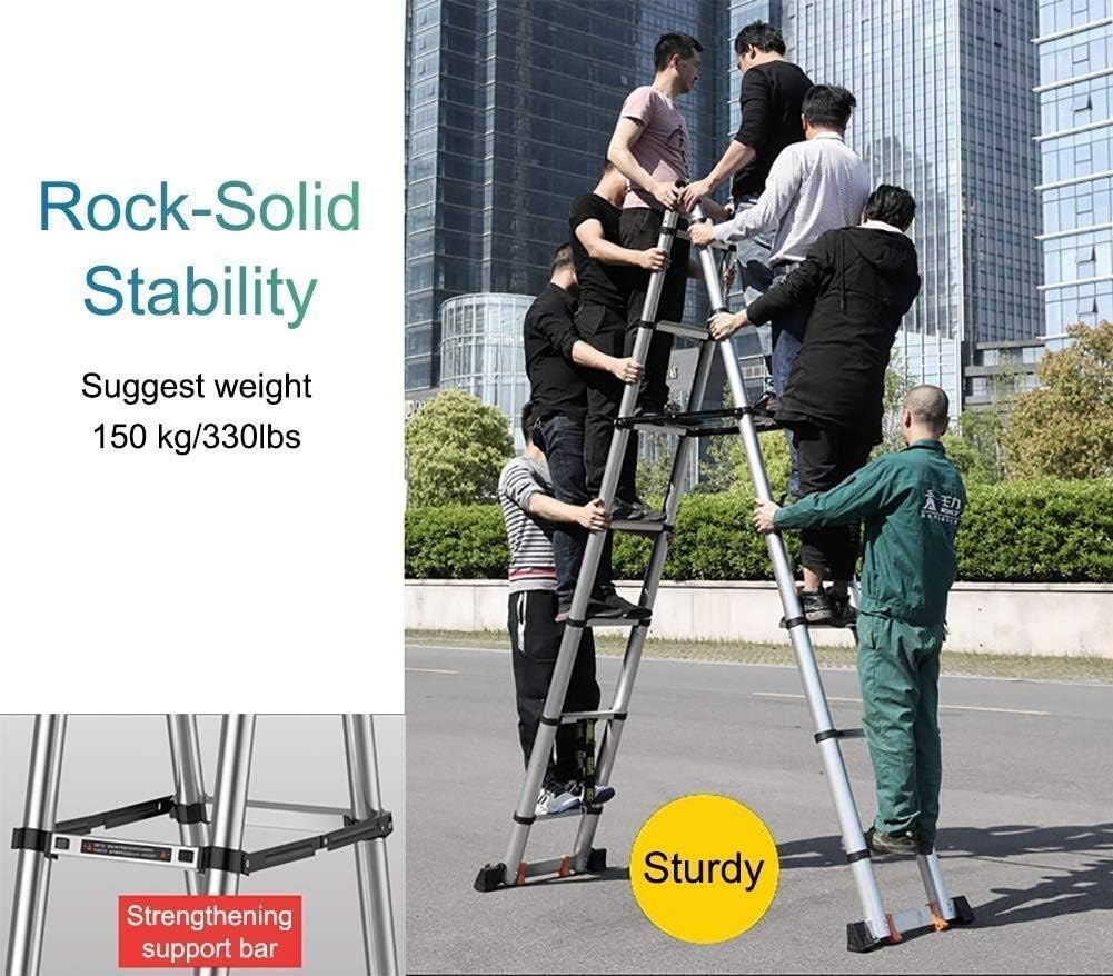 【レビュー特典付き】2026モデル はしご 伸縮 2m 2.6m 3.2m 3.8m 4.4m 5m 5.9m 6.2m 伸縮はしご 軽量 耐荷重150kg アルミ製 梯子 ハシゴ 伸縮梯子 アルミはしご ラダー スライド式 安全ロック 滑り止め構 持ち運び 収納 簡単 シルバー 家庭用 業務用 ...