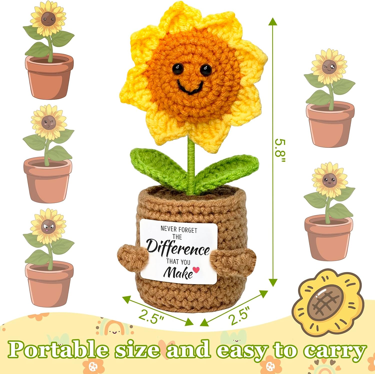 Positive Sunflower Gifts for Women Men - Valentines Day Gifts for Her Him, Funny Birthday Gifts for Best Friend Coworker Sister, Emotional Support Appreciation Gift for Teacher - Image 6