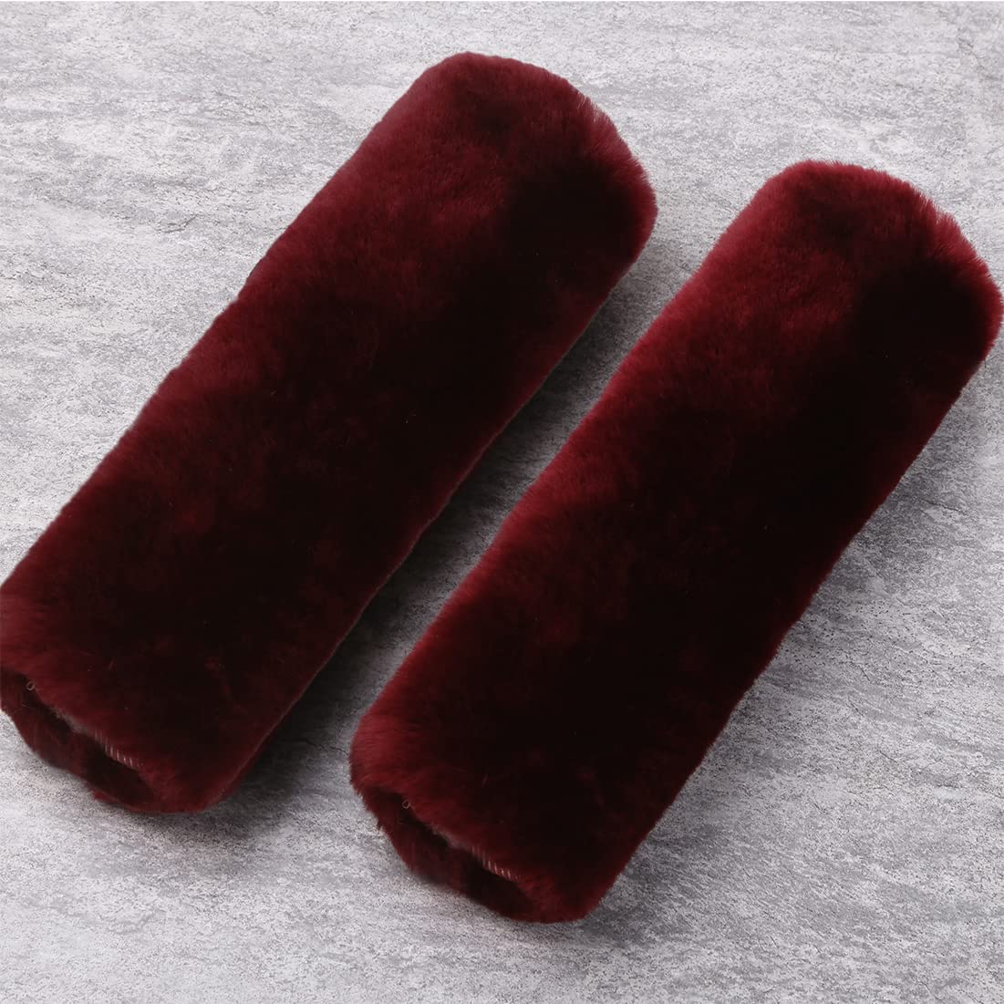 OGLAND 2 Pack Real Sheepskin Wool Car Seat Belt Pads for Auto Car Seat Belt, Soft Shoulder Pad, Neck Cushion Protector, Genuine Natural Merino Wool (