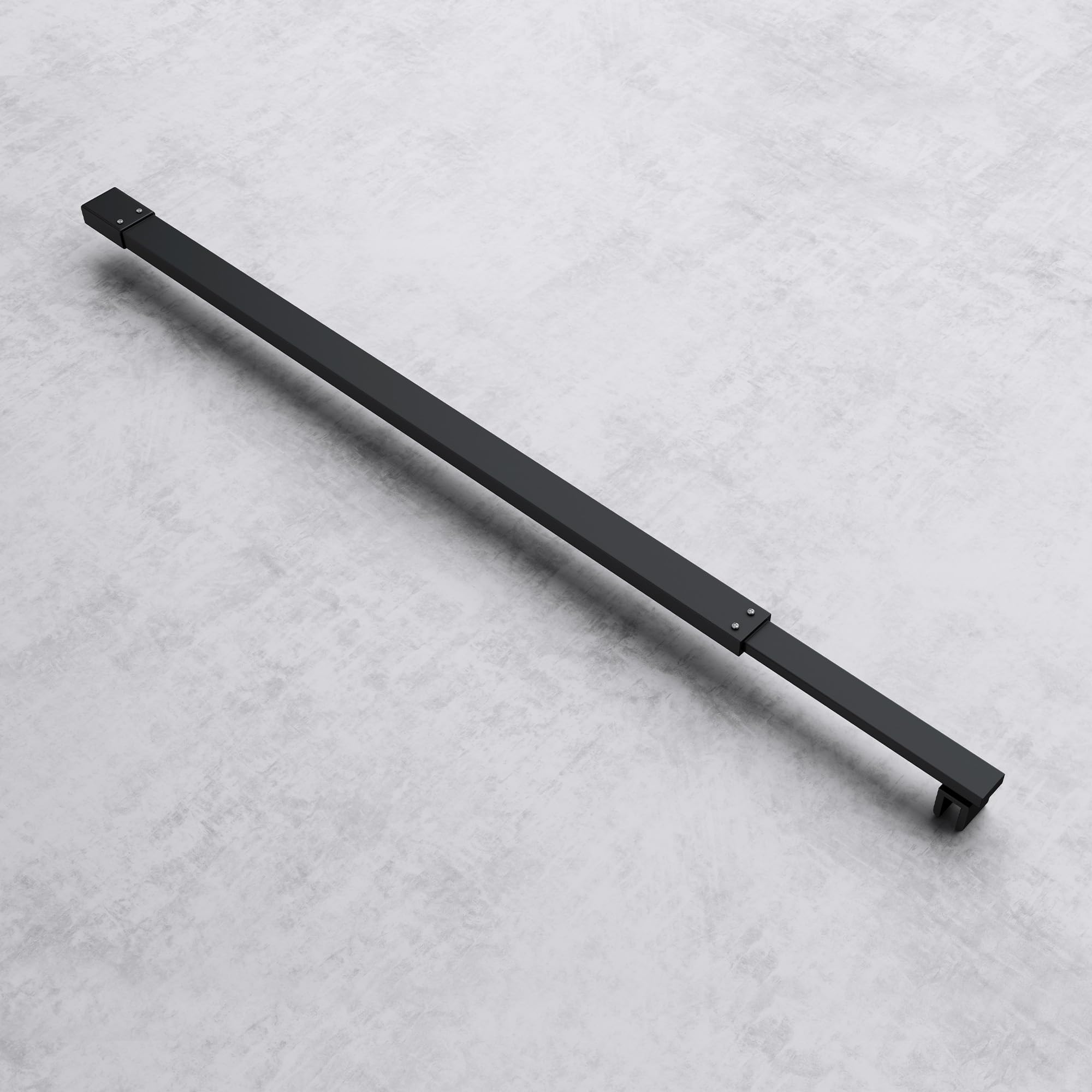 Mai & Mai Barre Télescopique de Stabilisation Barre de Fixation Stabilisateur de Paroi de Douche Noir Rectangualaire BRM3