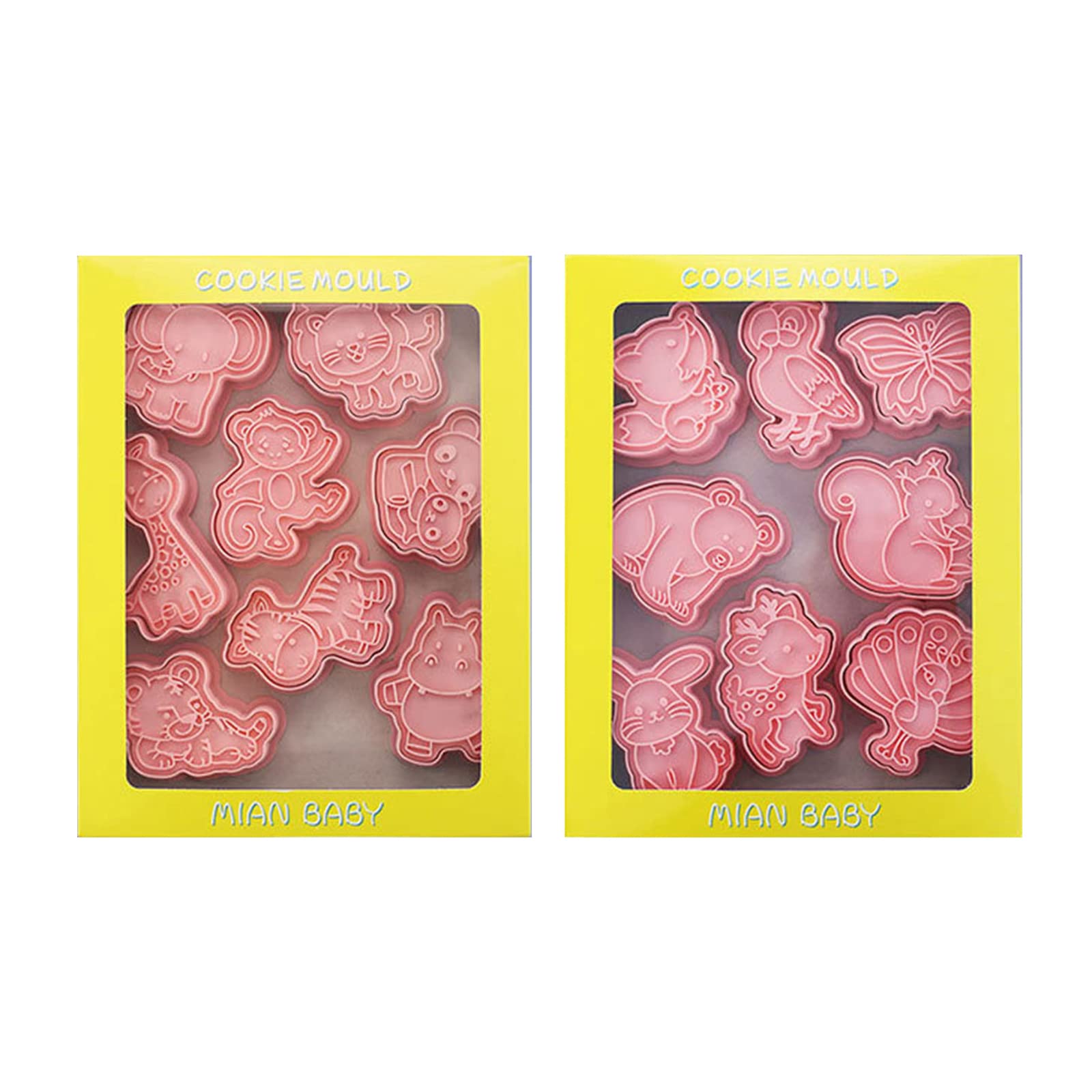 Kalttoy 16Pieces Animals Shaped Cookie PP Pressable Biscuit Cookie Biscuit Molds for Baking Lover Animal Stampers