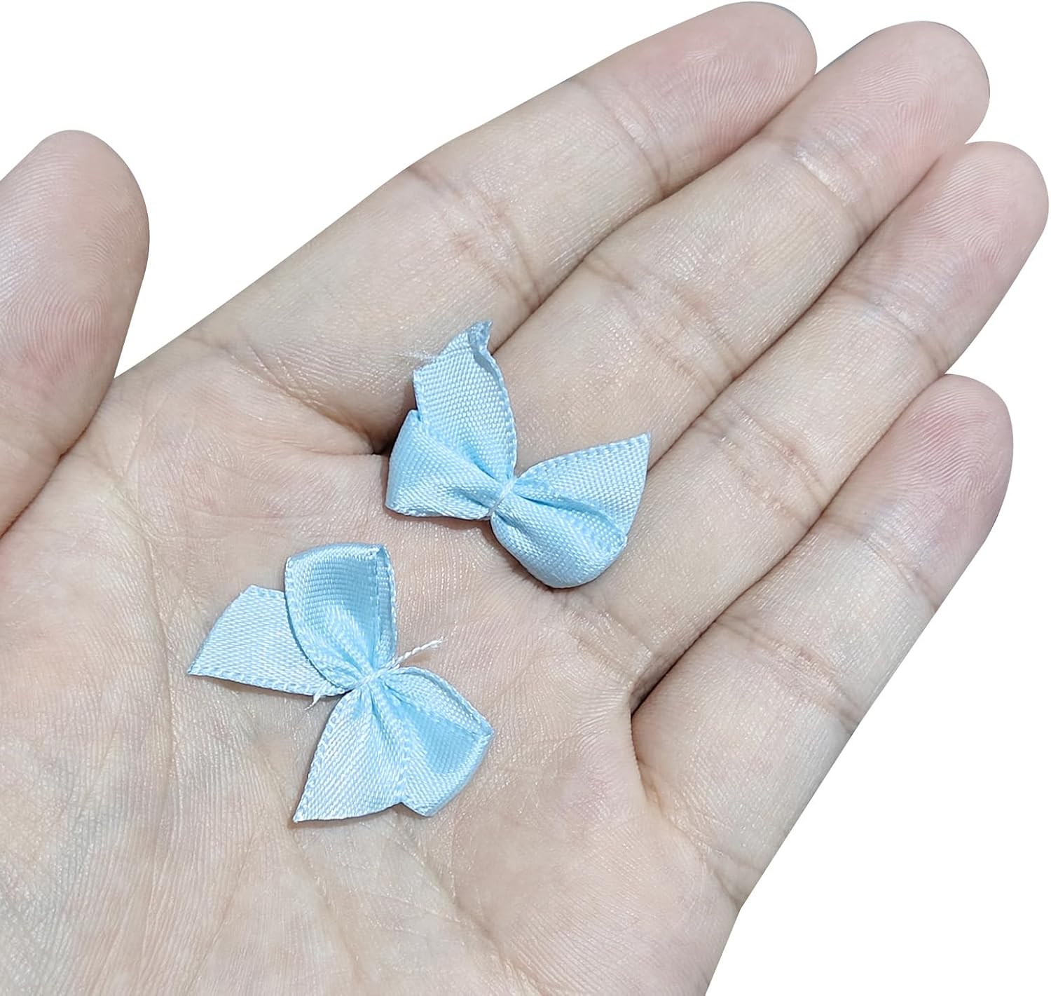 MECCANIXITY 100Pcs Mini Ribbon Bow 1" Mini Fabric Satin Ribbon Flower Bows for Craft DIY Sewing Wedding Birthday Party Gift Wrap Bows Wine Red - Image 6