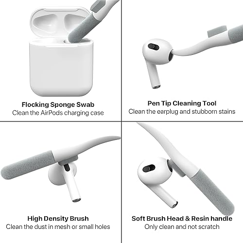 Miniatura 7 de Maxjoy Funda para AirPods de 2 generación, funda para AirPods con bloqueo Gen 2, carcasa rígida resistente a prueba de golpes con kit limpiador de