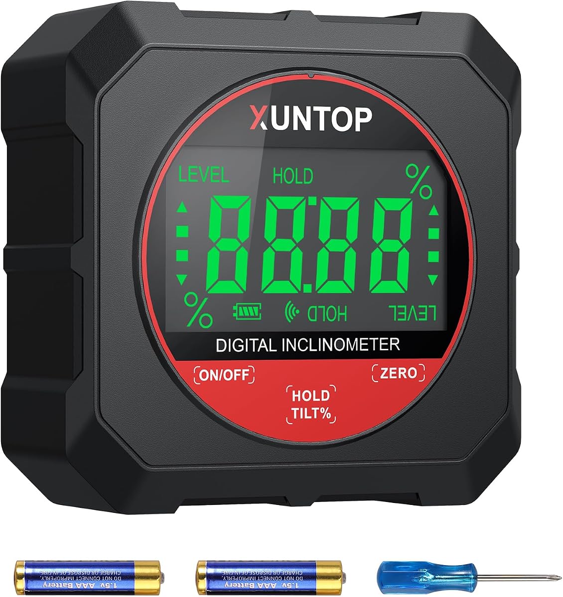 XUNTOP 4x90° Digital Angle Finder with Strong Magnetic Bottom