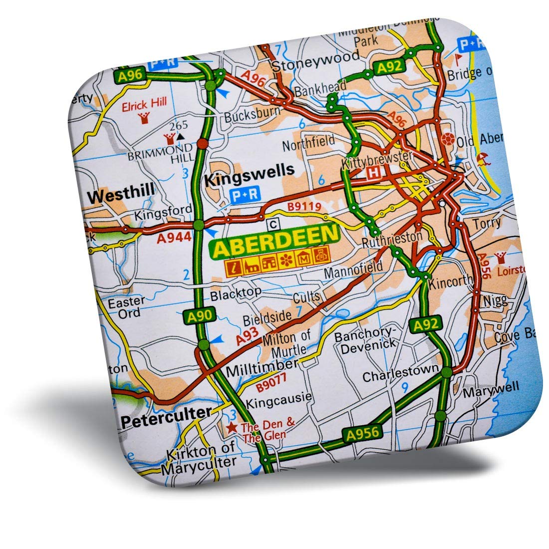 Destination Vinyl Ltd Fridge Magnet - Aberdeen Scotland Travel UK GB Map for Office, Cabinet and Whiteboard, Magnetic Stickers, 44012