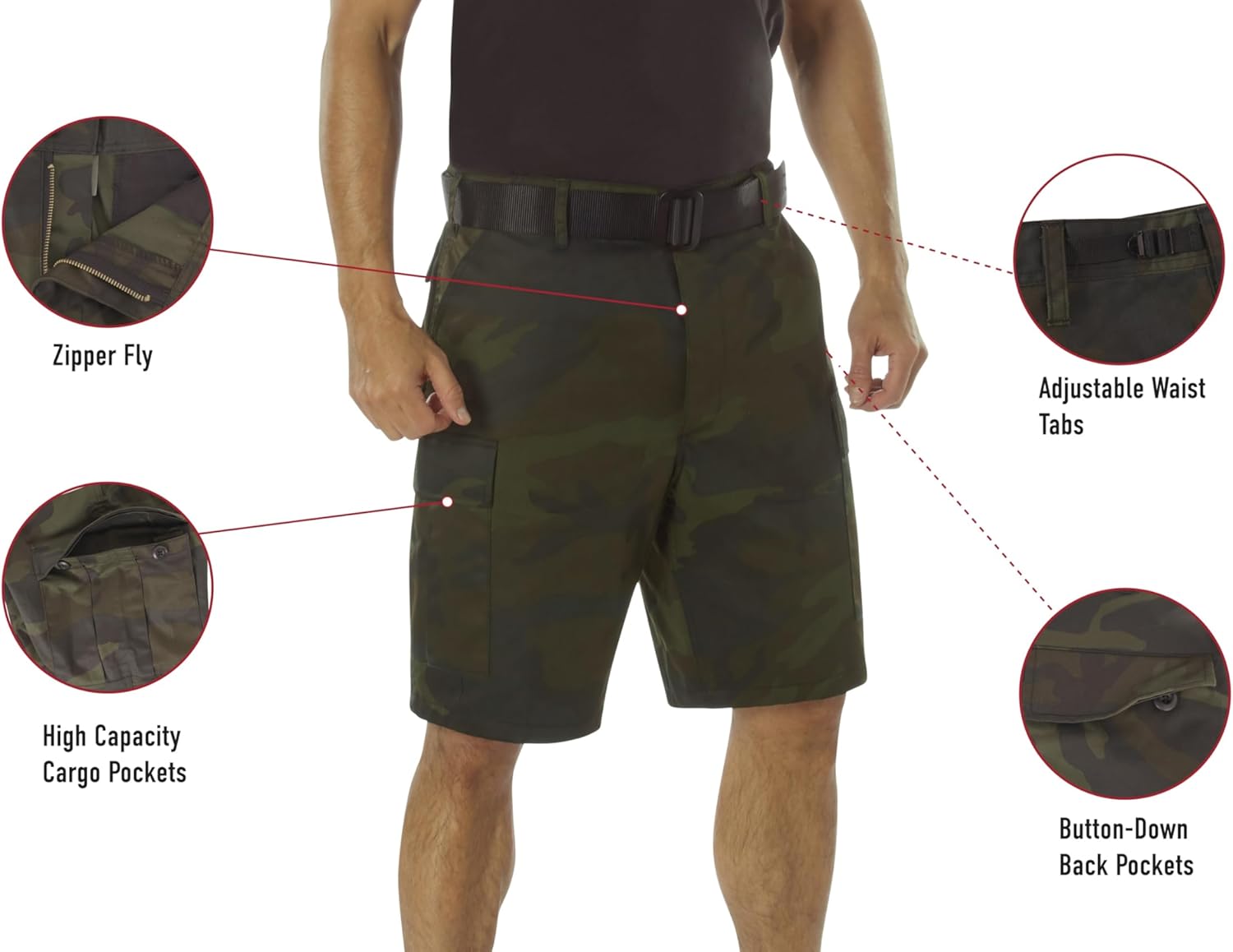Rothco Midnight Camo BDU Shorts – Rugged Tactical Outdoor Hiking Camping Cargos