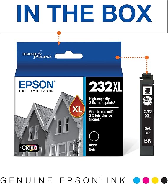 Epson T232 Black Ink Cartridge, High Capacity & T232 Black and Color Combo Ink Cartridges, Standard Capacity