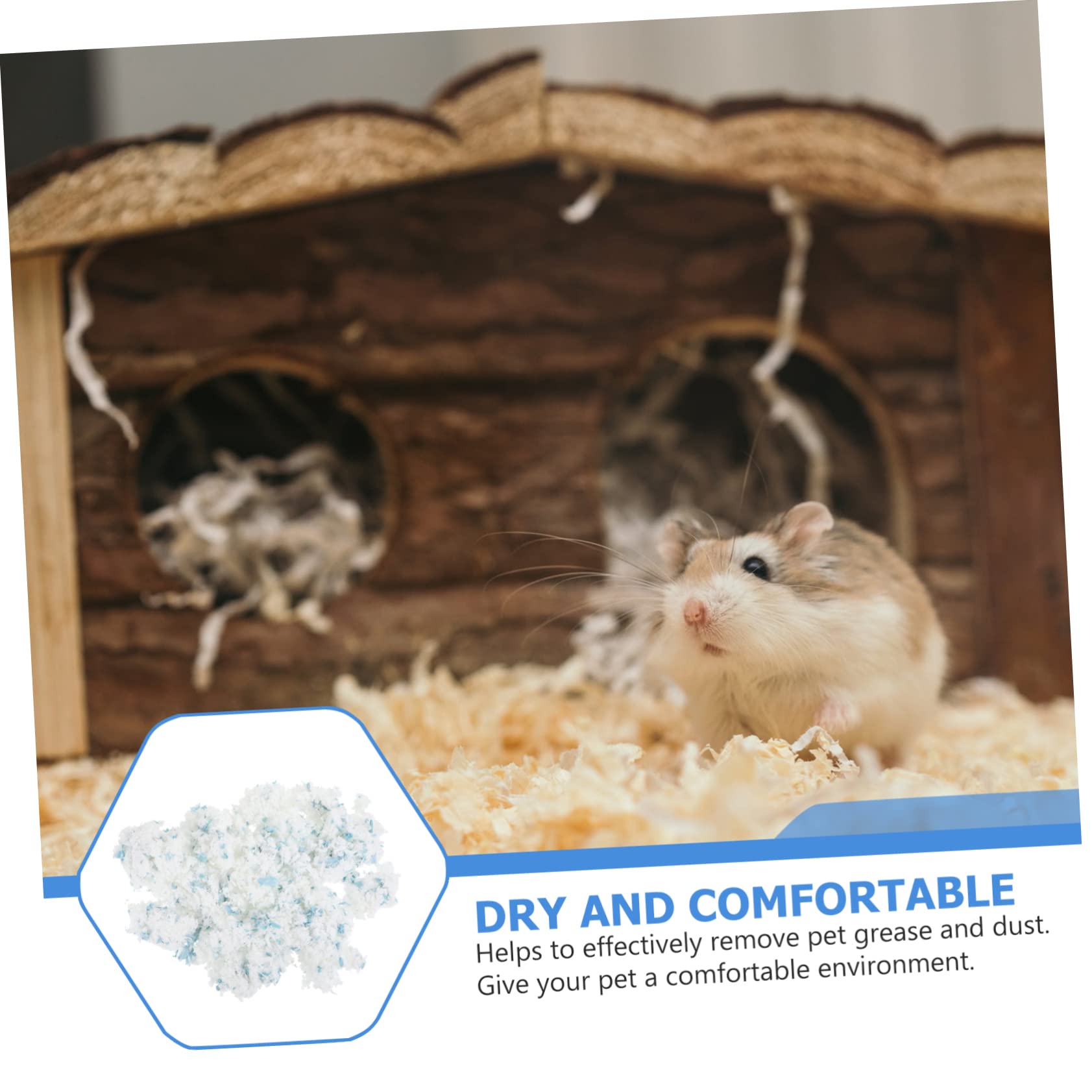 Happyyami Rastrello per Prato Lettiera in Carta per Criceti e Piccoli Animali, Assorbe umidità, Tiene Caldo, 1 Sacchetto da 450 Grammi per Gabbie | Assorbimento Acqua, Materiale Sicuro, 1 Sacchetto, per Cincillà e Gerbilli