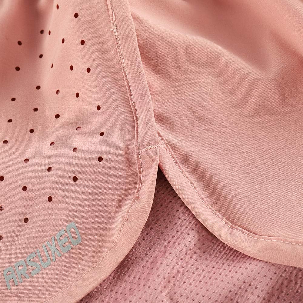 Lixada Women's Running Shorts 2-in-1 Double Layer Elastic Waistband Workout Fitness Active Yoga Jogging Athletic : Clothing, Shoes & Jewelry