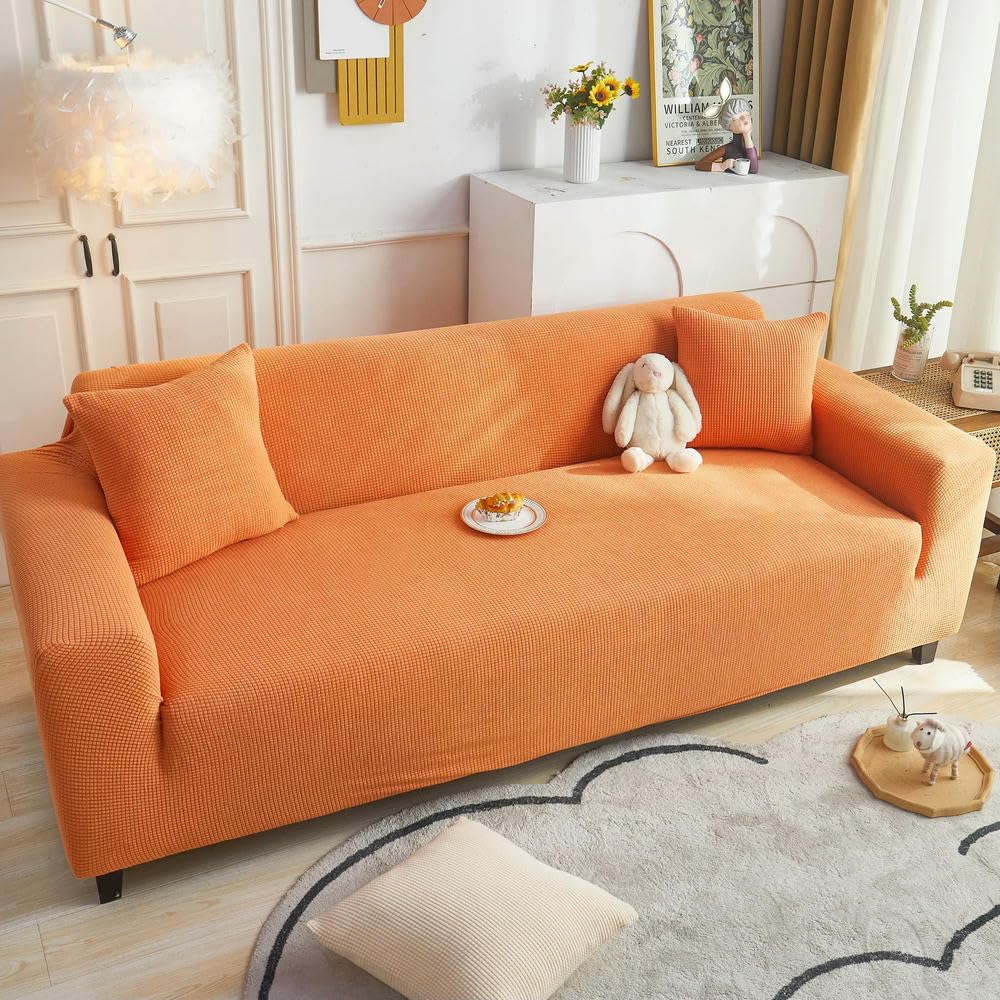 SDYdsgE sofa cover， Nordic Fashion Knitted Elastic Sofa Cover Solid Color All Seasons Universal Couch Slipcover(F,160 200cm)