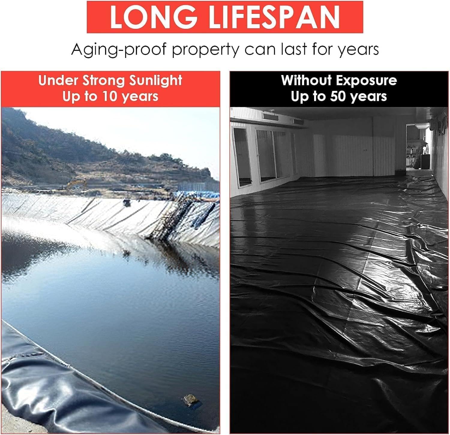 EPDM-Teichfolie, 3x4,5m EPDM-Teichbahn schwarze Folie 1,14mm stark, flexible Teichfolie, Baufolie extra stark, Pool-Unterlage, Teichauskleidung, langlebig und einfach zu schneiden, für Fisch- oder Koi
