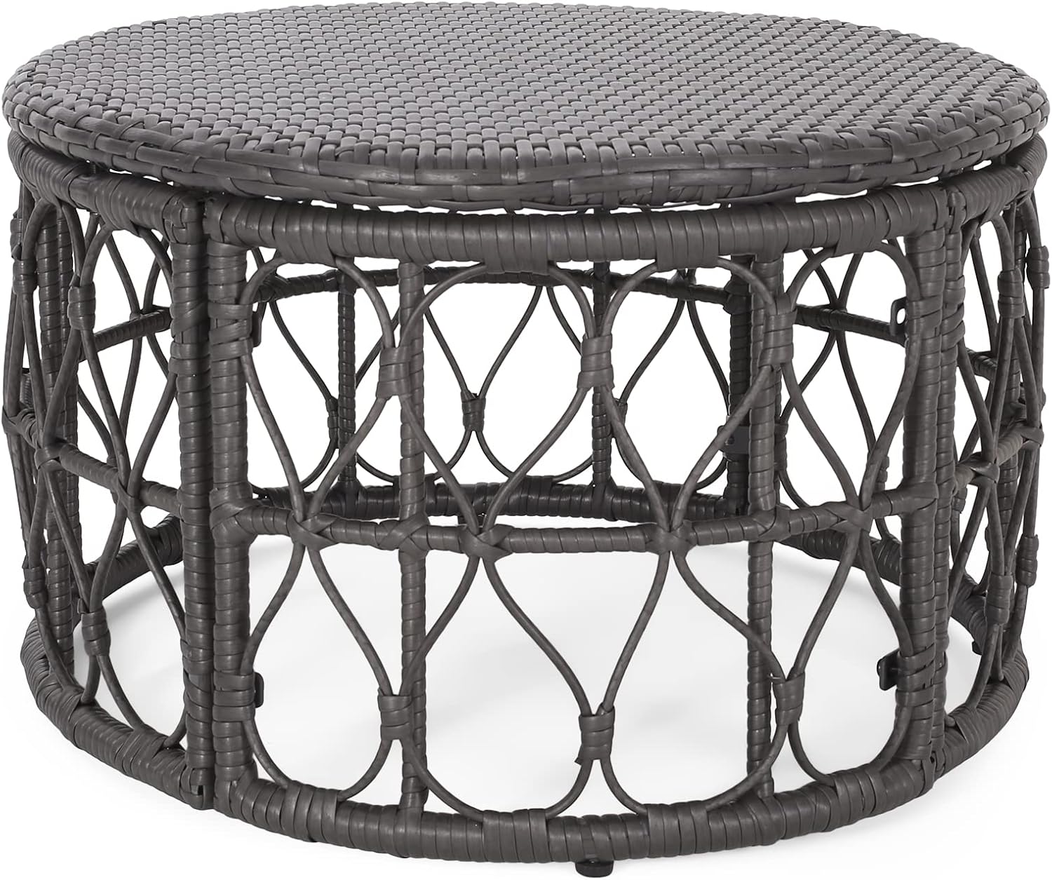 Bruce Outdoor Coffee Table - Wicker - Gray