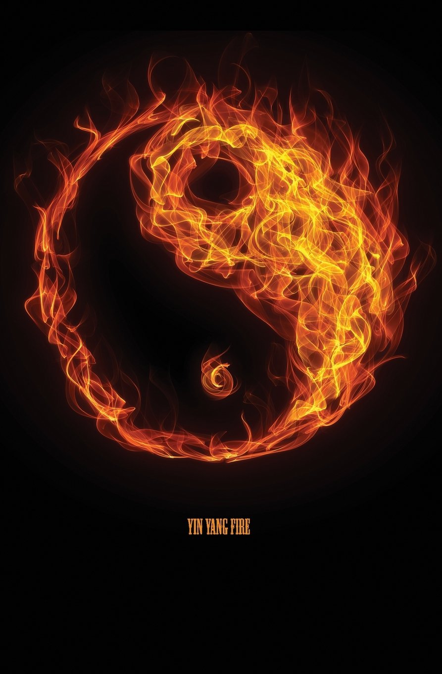 Yin Yang Fire: 150-page Journal Diary With Taoist Yin Yang Symbol (black / 5.25 x 8 Inches)
