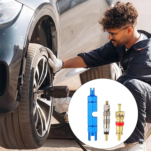 Miniatura 6 de Herramienta de reparación de núcleo de válvula de bicicleta con 12 piezas de repuesto de núcleo de válvula Presta y Schrader, removedor de núcleos