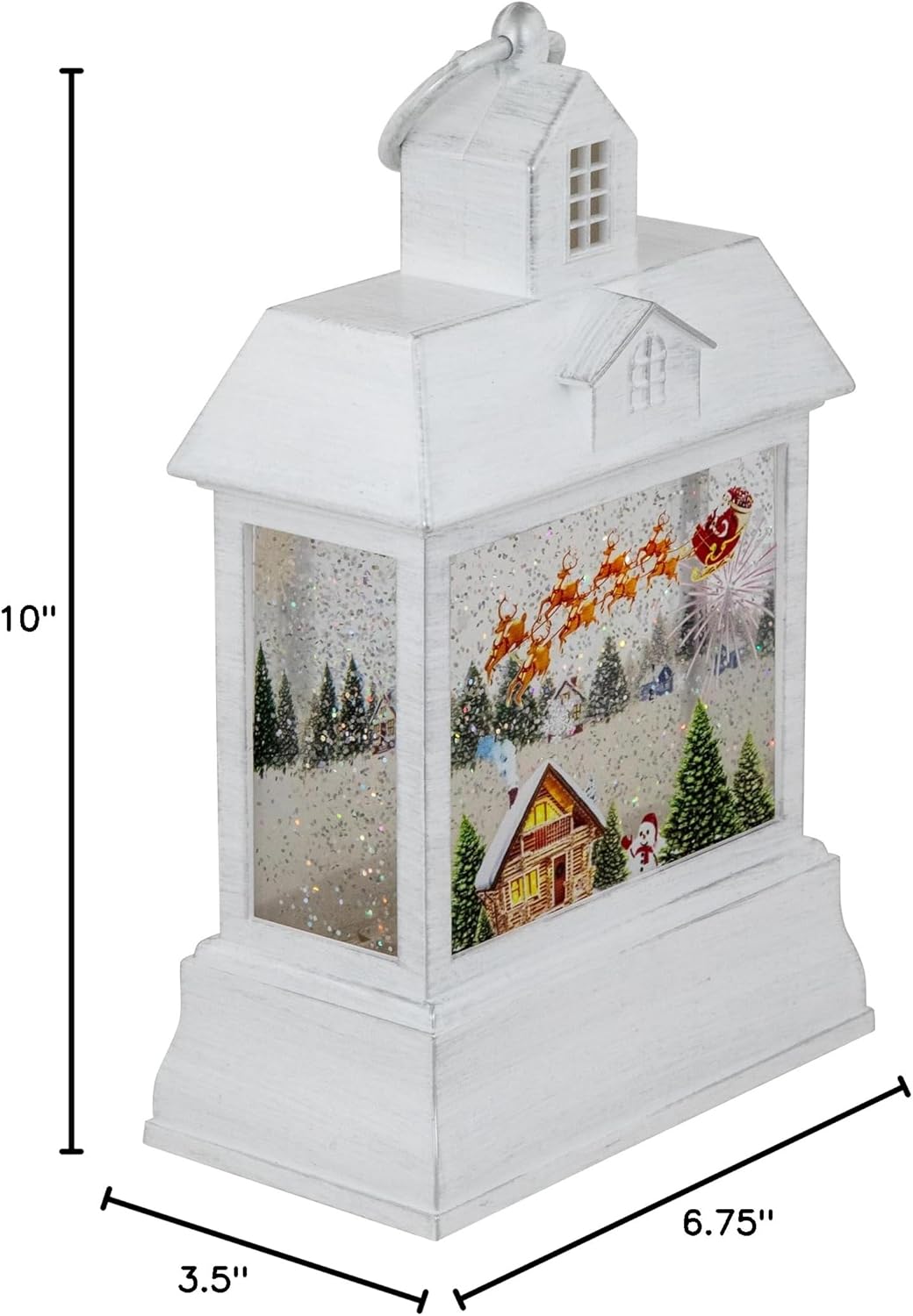 LED Lighted Santa's Sleigh Christmas Lantern Snow Globe - 10"