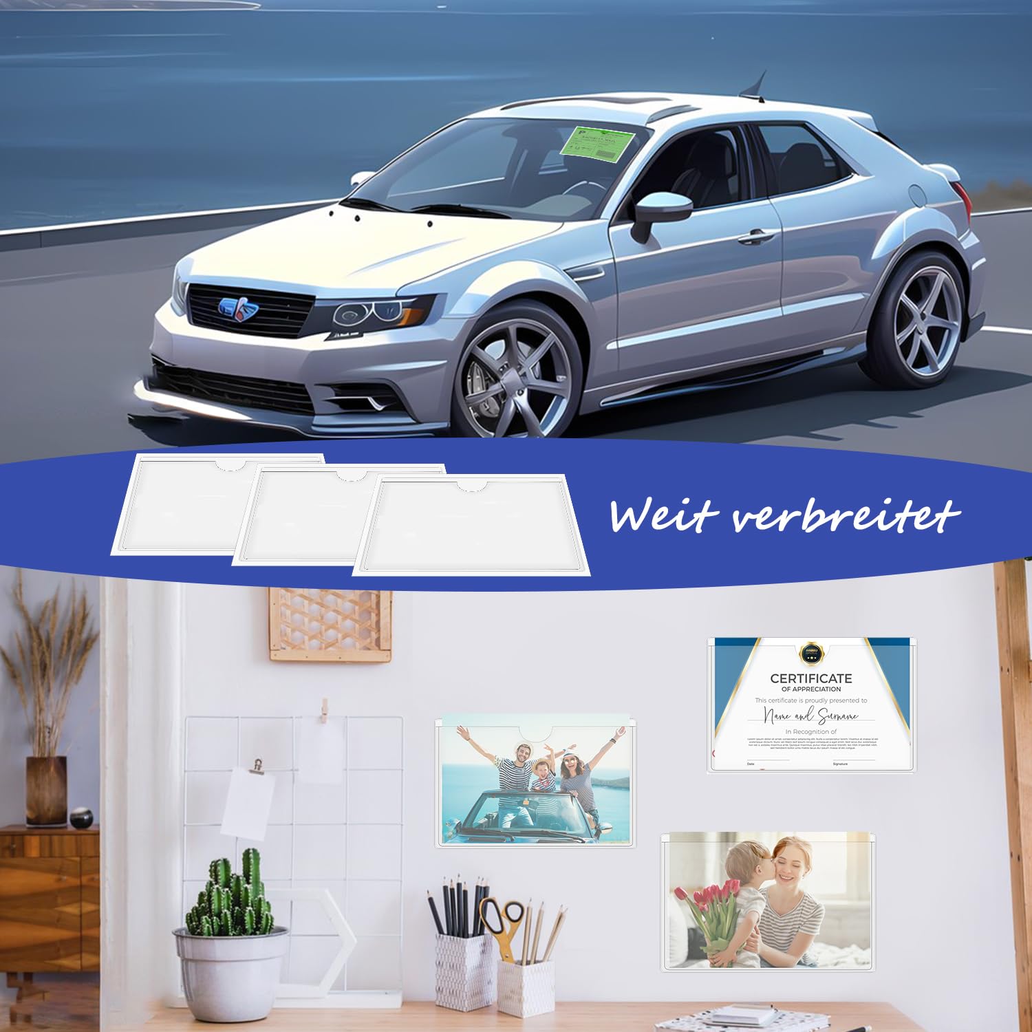 105 Pièce Porte-étiquettes Transparents,10 X 6 Cm Horizontal Pochettes De Carte Auto-Adhésives Avec Fenêtre D'étiquetage,Titulaire De Permis Pochette,Pour Bureau, Maison