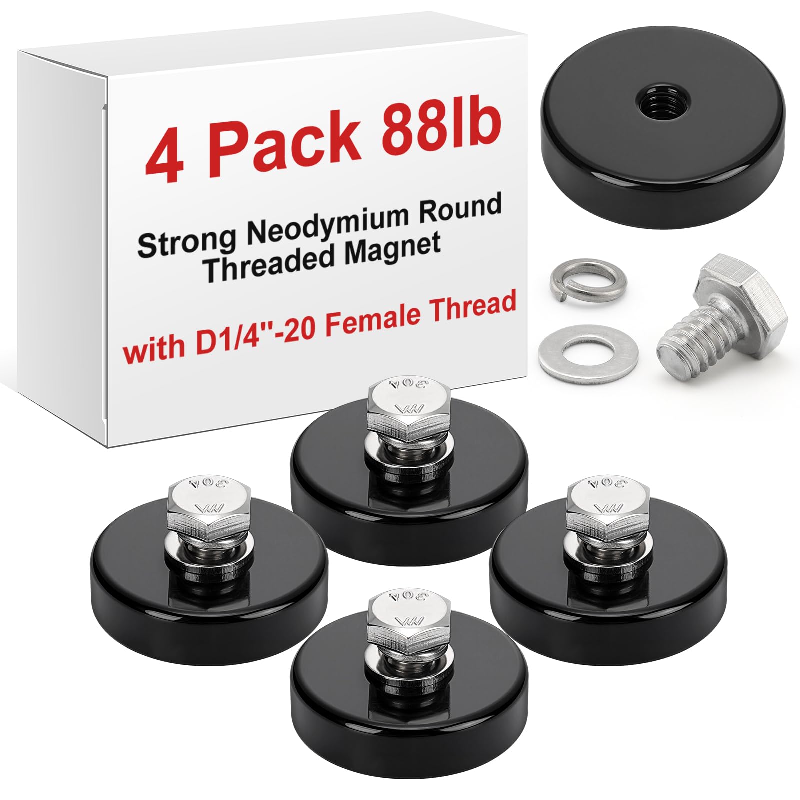 MorningRo 8 Pack Strong Round Threaded Magnet, 1.89 Inch, Primary Color — Amazon image 9