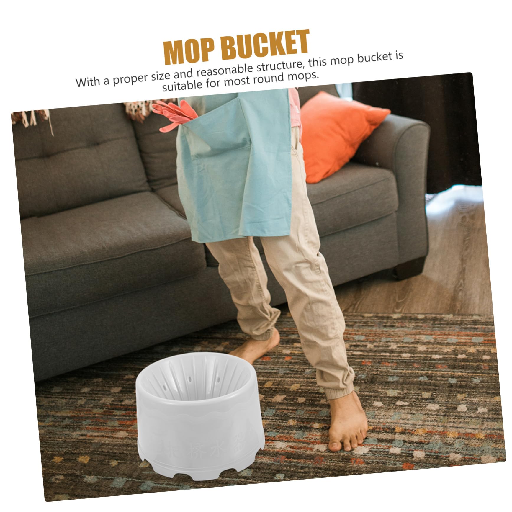 Cubo de Fregona de Plástico con Drenaje y Orificios Múltiples | Cesta de Secado para Mop, Uso en Baño, Diseño Multifunción para Vaciado de Agua