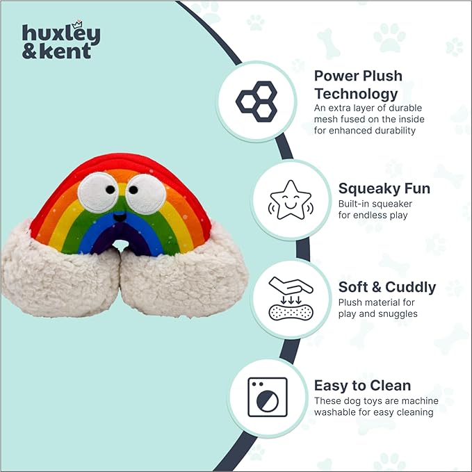 Juguete para Perro Huxley & Kent Power Plush Happy Rainbow Grande con Chirrido miniatura 4