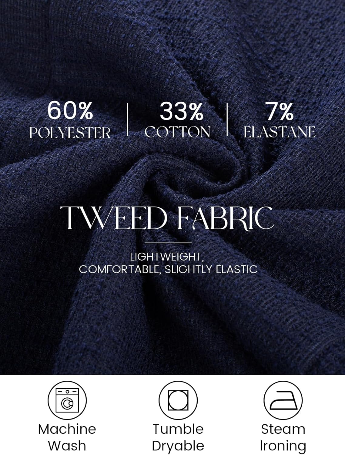 Kate Kasin Women's Tweed Pencil Skirt Knee Length High Waisted Skirts with Slit Elegant Skirts with Belt - Image 4