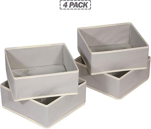 Miniatura 6 de DIOMMELL Caja de almacenamiento de tela plegable para armario, aparador, cajón, cestas de tela, contenedores divisores para ropa, ropa interior,