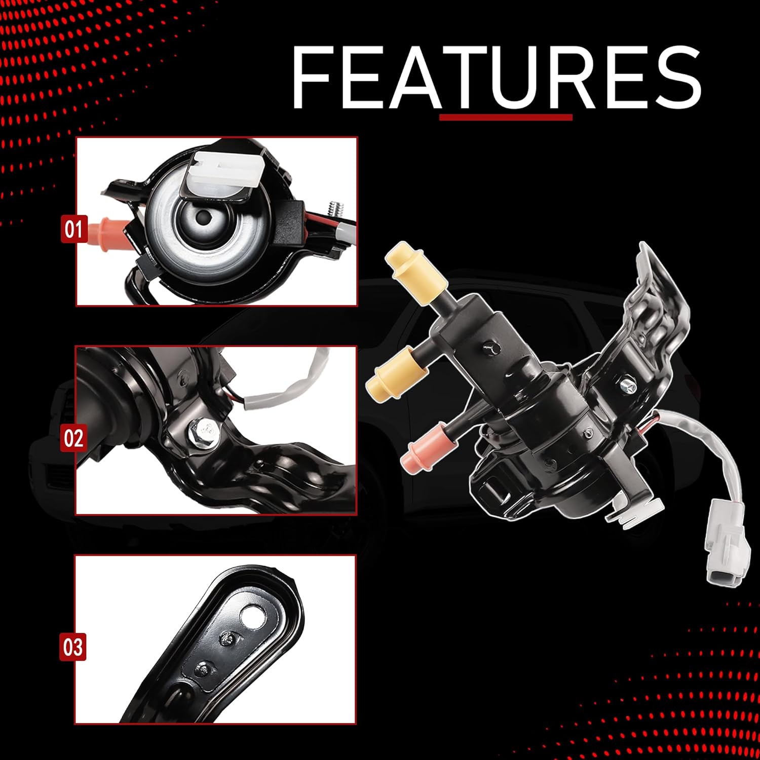 Fuel Reservoir Tank Selector Valve Solenoid Valve Assembly with Hose Compatible With 2008–2020 Toyota Tundra 2008–2018 Toyota Sequoia Replaces 77070-34010 7707034010