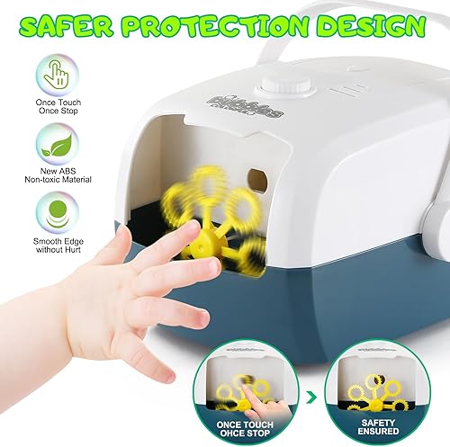 Miniatura 3 de ATCSTEAM Máquina de burbujas, soplador automático de burbujas, más de 5000 burbujas por minuto, máquina para hacer burbujas para fiestas, bodas,