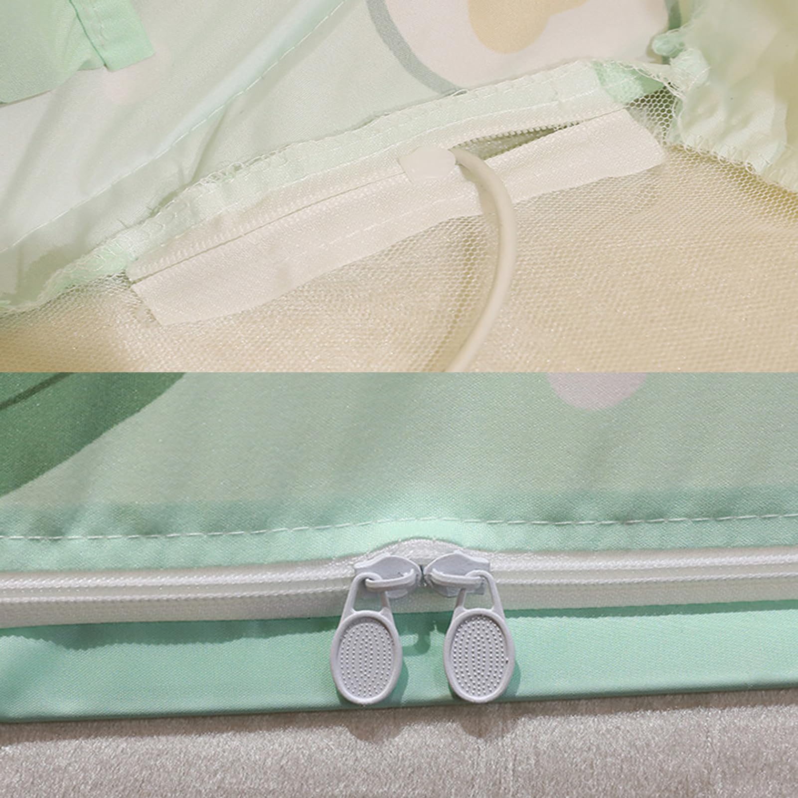 Tenda con zanzariera Pop-up, baldacchino per Letto Pieghevole, Doppia Porta con Fondo del Letto, punture di zanzara da Viaggio per Campeggio all'aperto, Verde, 2.0m*2.2m