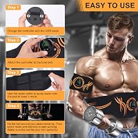 UIHOL EMS Izomstimulációs Készülék - USB Tölthető Zsírégető Edzőgép Hasizomra, Karra és Lábra - Hordozható Fitness Tréner 2
