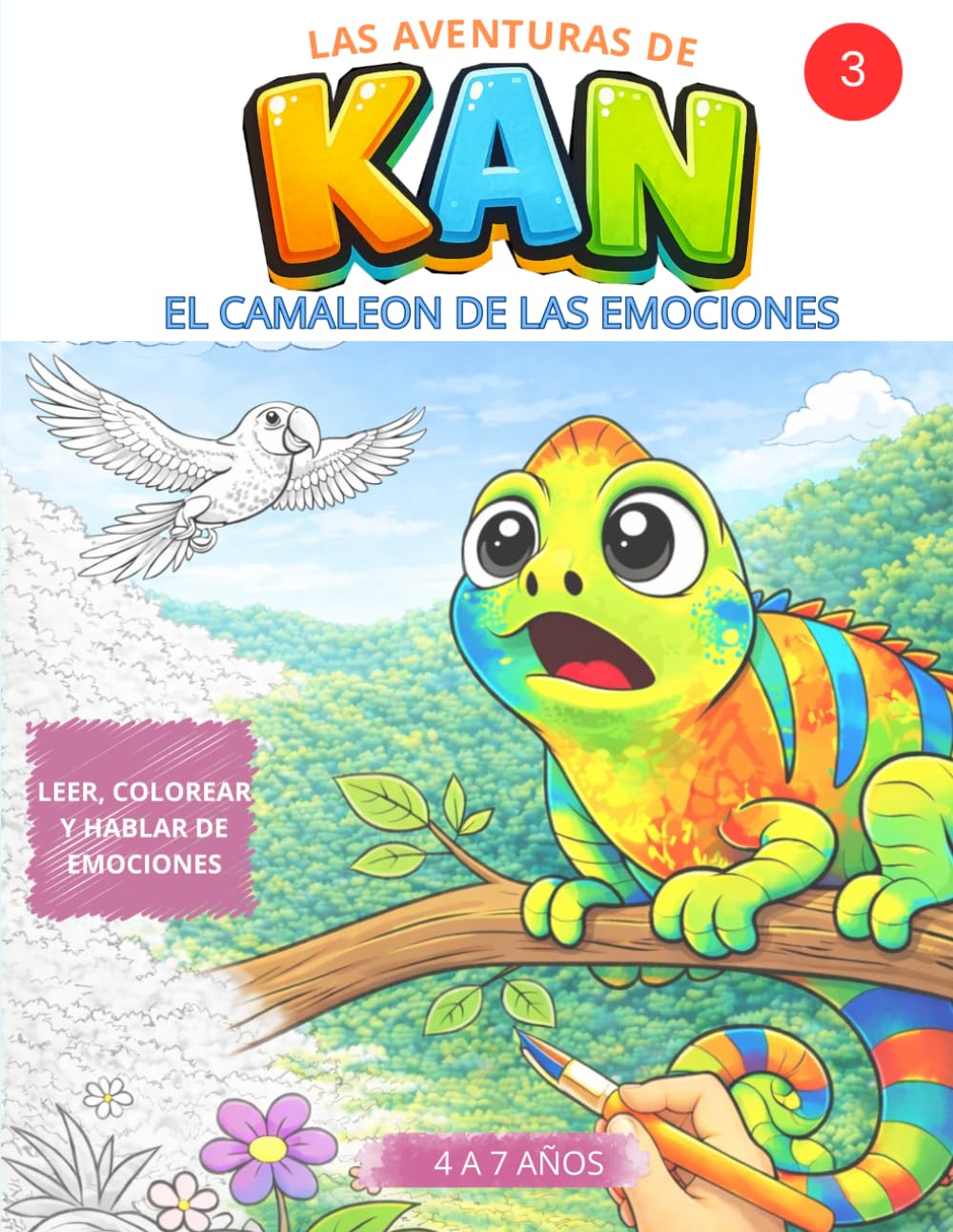 Las Aventuras de Kan, el camaleón: Kan recibe visitas (KAN Stories and Coloring Book)
