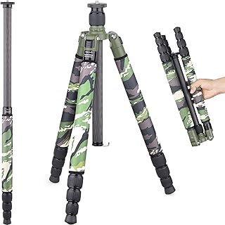 INNOREL RT75CG Carbon Fiber Tripod 164.5cm Professional 2-in-1 Travel Tripod Monopod Max Load 20kg Max Tube 29mm Heavy Duty Stand Support with Center Column for Digital DSLR Camera(Tripod Only)