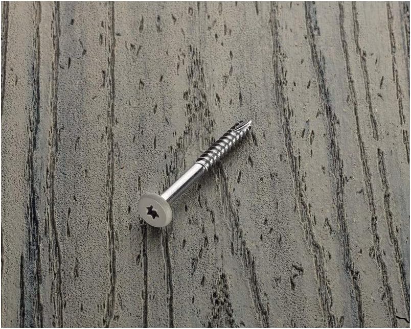 Headcote Stainless Steel Fascia Screws 9x1-7/8" T-20 Star Drive Gray 100 Pieces