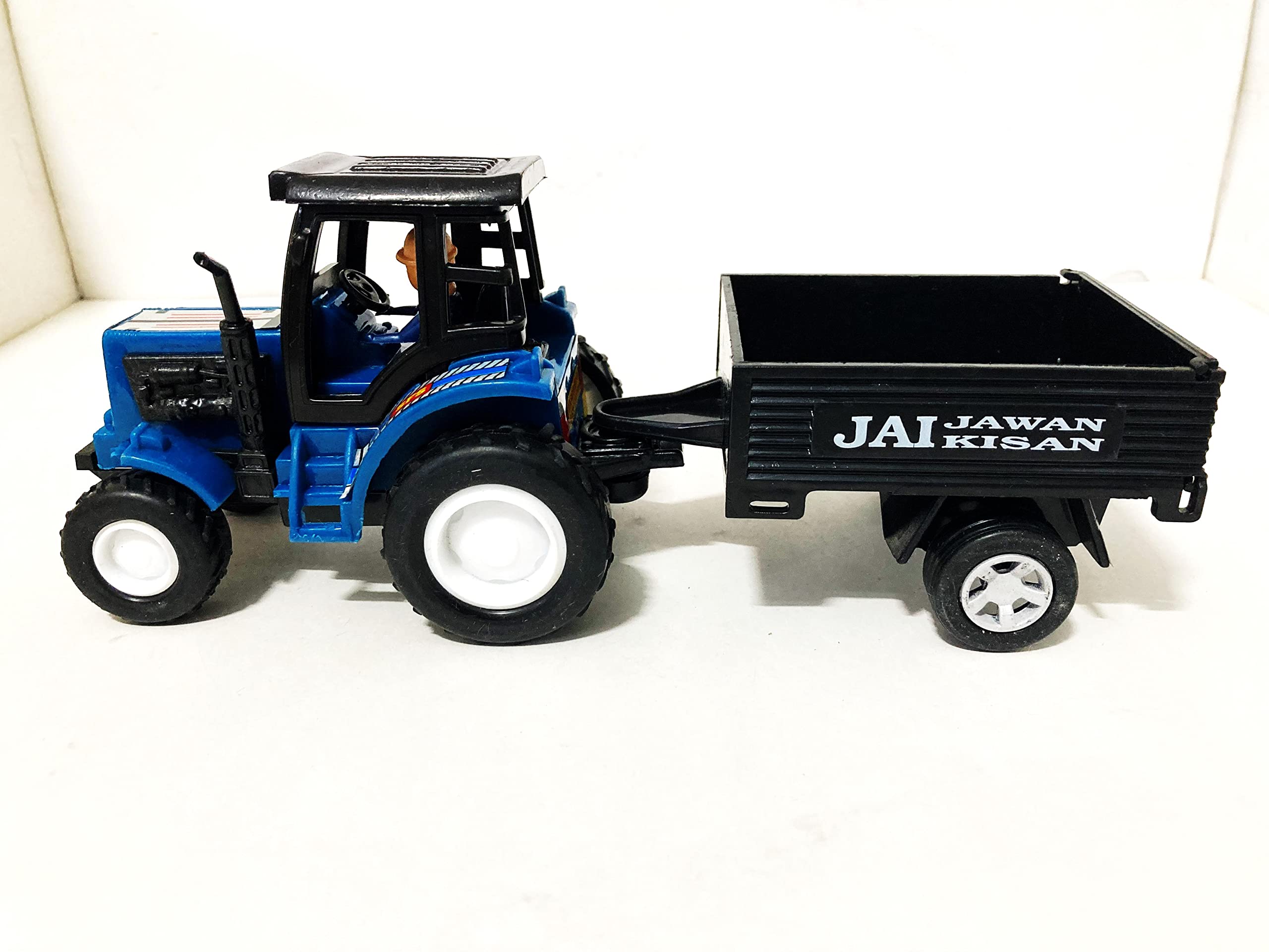 Shinsei Toy Car for Kids-Model-Tractor with Trolley-Pull Back Action-Made in India-for Boys and Girls Above 3 Years-(Colour May Vary) (Tractor with Trolley)