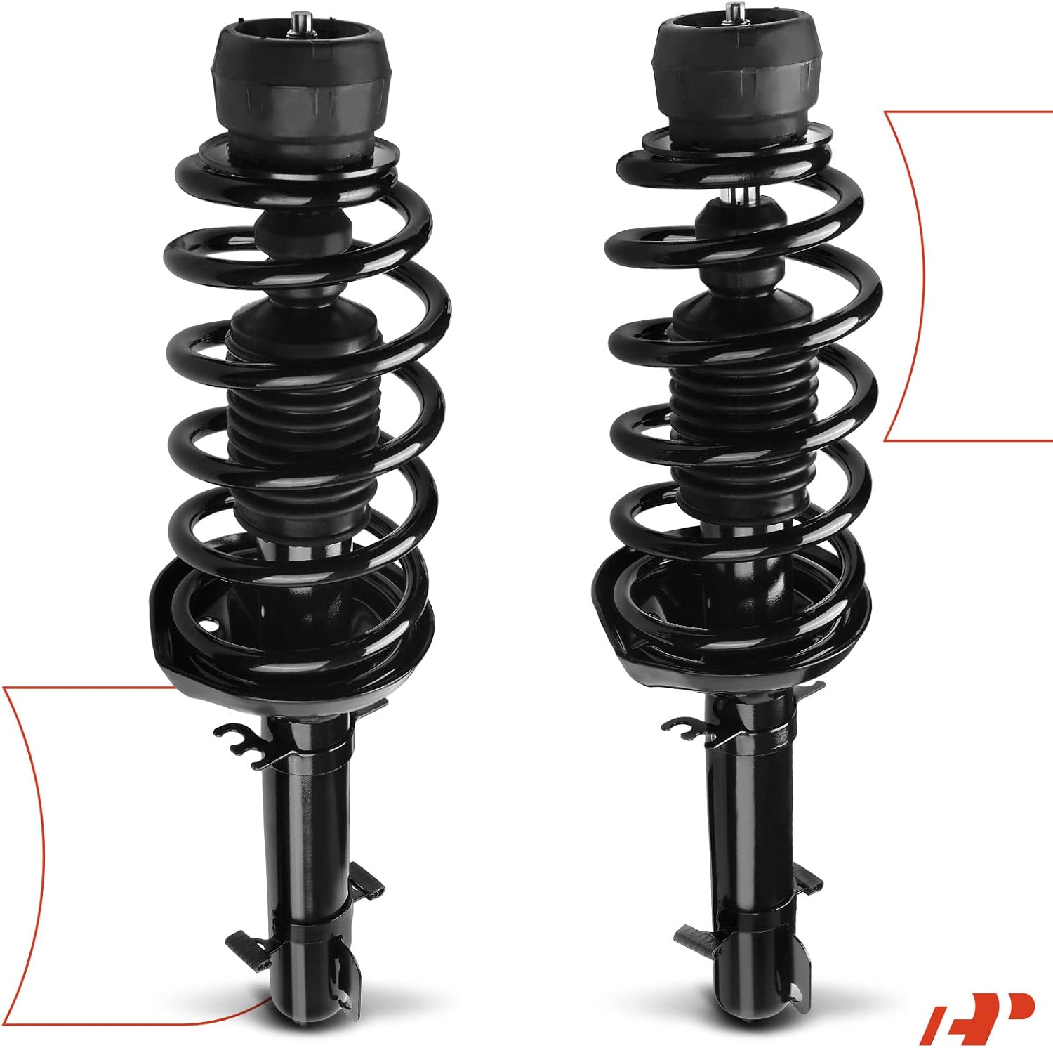 A-Premium Front Struts Compatible with Volkswagen Beetle [Convertible] 2003 2004 2005-2x Replacement Suspension Complete Strut Assembly Shock with Coil Spring