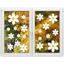 72pcs Daisy Window Clings, Summer Spring Window Stickers Cute Boho Daisy Flower Window Decals Double Sided Static Floral Decoration for Home Office School Party Windows Decor
