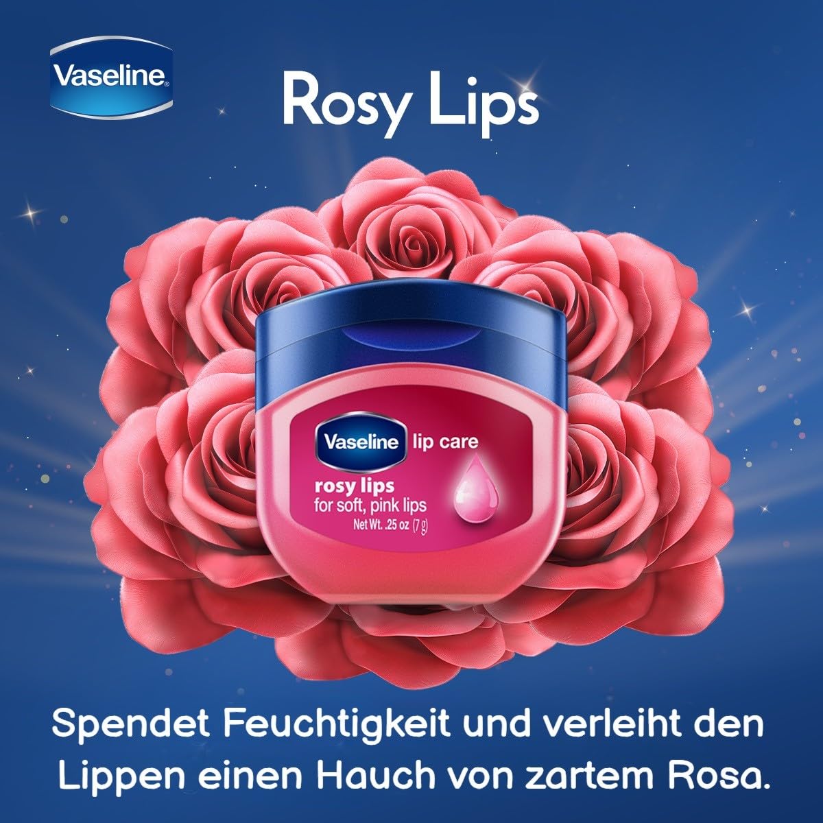 Vaseline Lip Therapy | Balsamo idratante per le labbra | Set di 4 balsami | Rosy, Crème Brûlée, Original, Cocoa Butter (Set di 4 balsami)