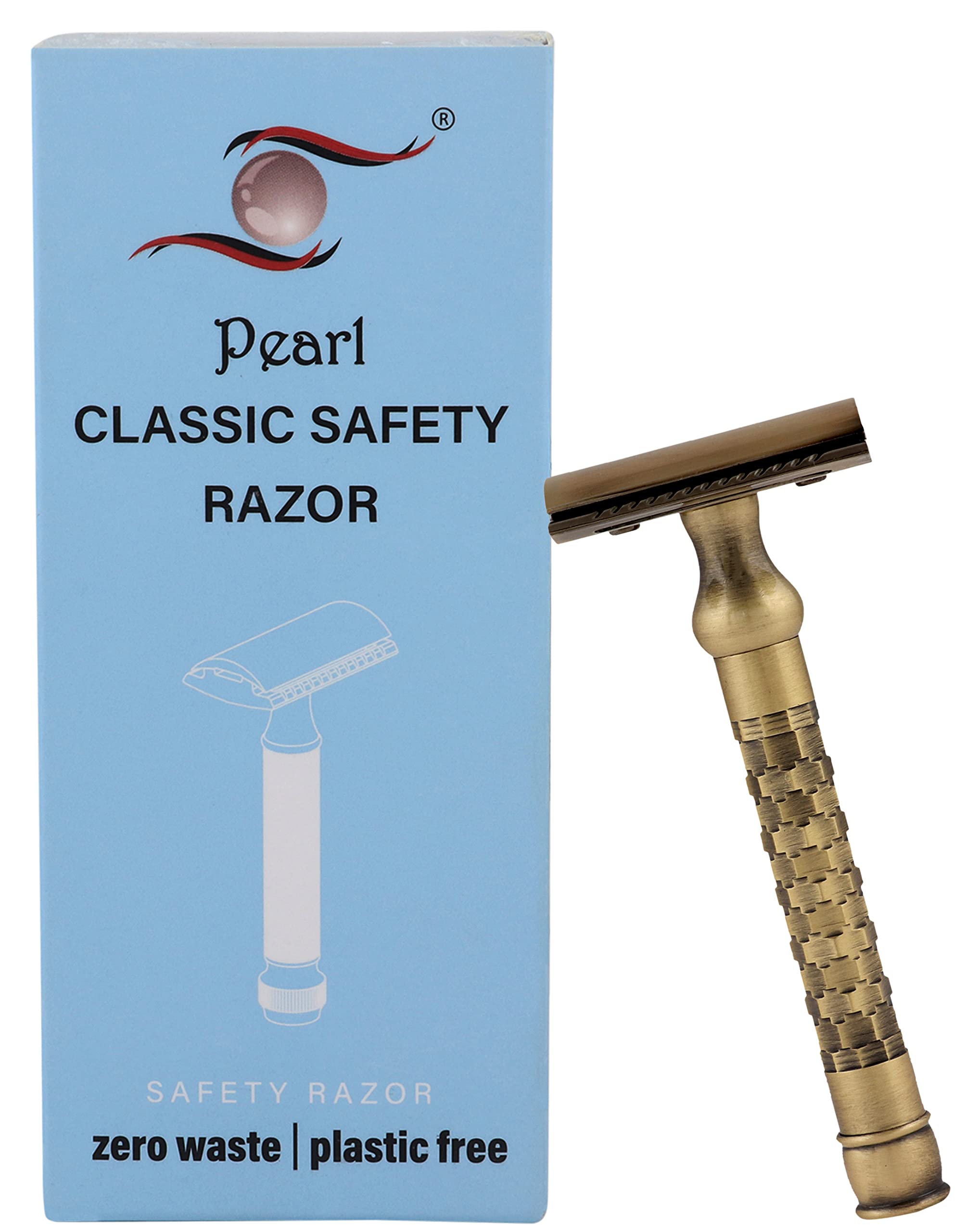 Pearl Shaving Double Edge Safety Razor (SHD-24 - CloseComb, Antique Brass) made with Brass Metal - Shaving Razor for Men | Classic & Traditional shaving Kit for Men | Premium Blade Razors for Valentines Day Gift (B0B1C1D2ZF) Amazon Price History, Amazon Price Tracker