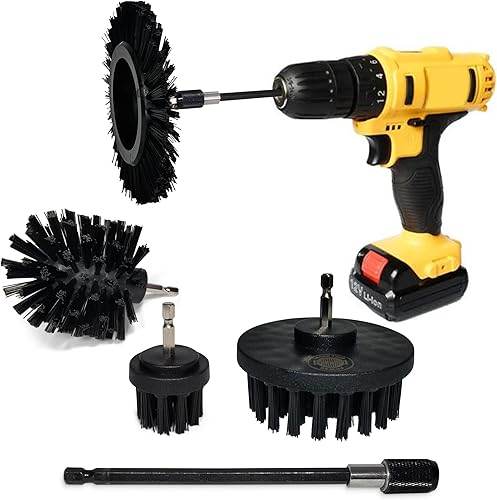 Kit de limpieza de barbacoa de 5 piezas, cerdas seguras de nailon, sin cables, para todas las rejillas, raspador de carbón y gas, accesorios de