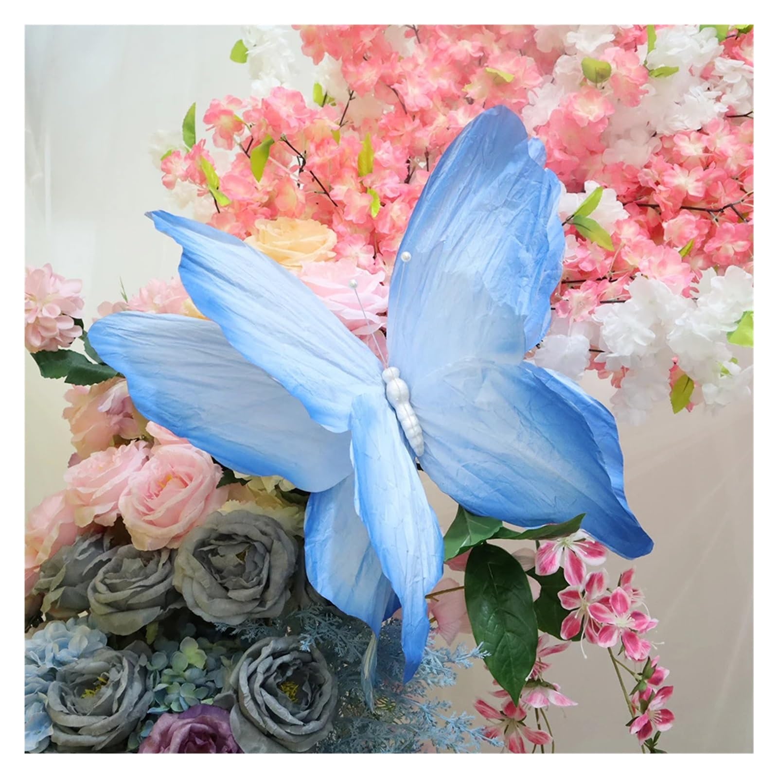 Riesige Schmetterlingsdekoration aus Papier | Riesiger simulierter 3D-Papierschmetterling – Bühnendekoration for Hochzeiten im Freien(Purple,50cm)