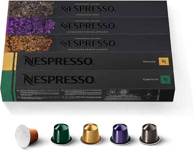 Nespresso Original wybór kawy espresso, od jasnego do ciemniejszego palenia, 50 kapsułek kawy