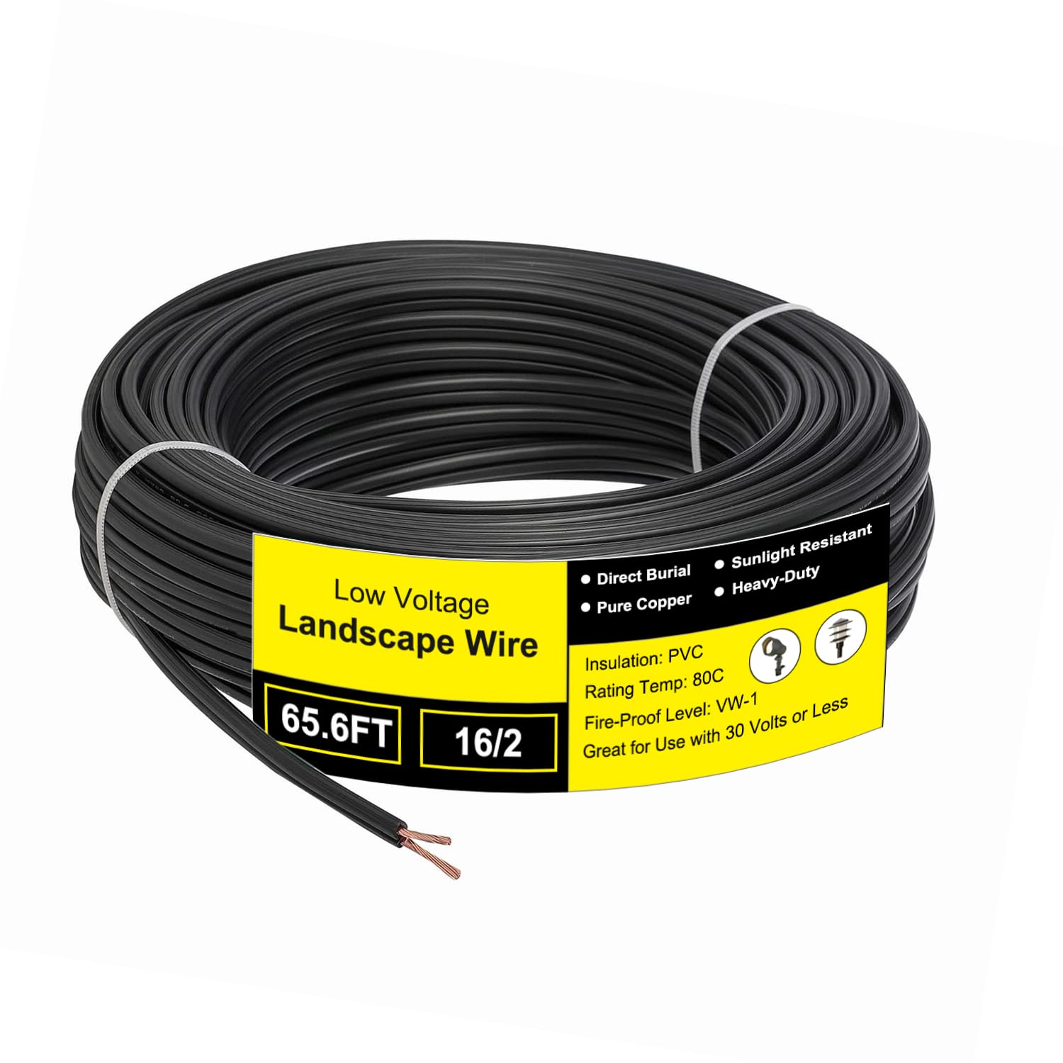 UBOORY 16/2 Low Voltage Landscape Wire, 16 Gauge Wire 2 Conductor 65
