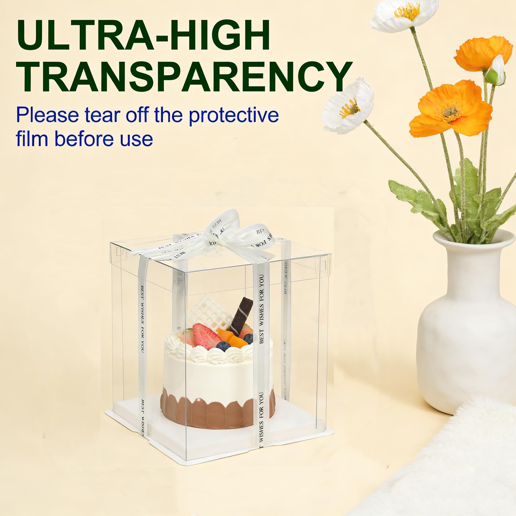 Amazon.co.jp: LyyGuanYoo クリアケーキボックス 透明ケーキボックス 2
